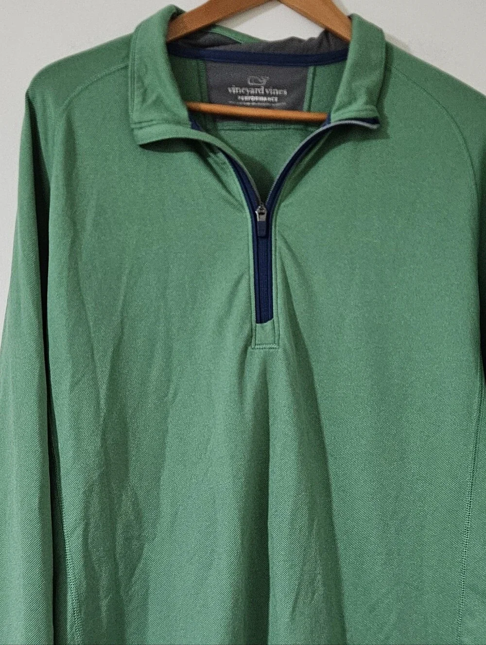 Vineyard Vines Mens Performance Pullover Shirt XL Green 1/4 Zip Preppy Casual